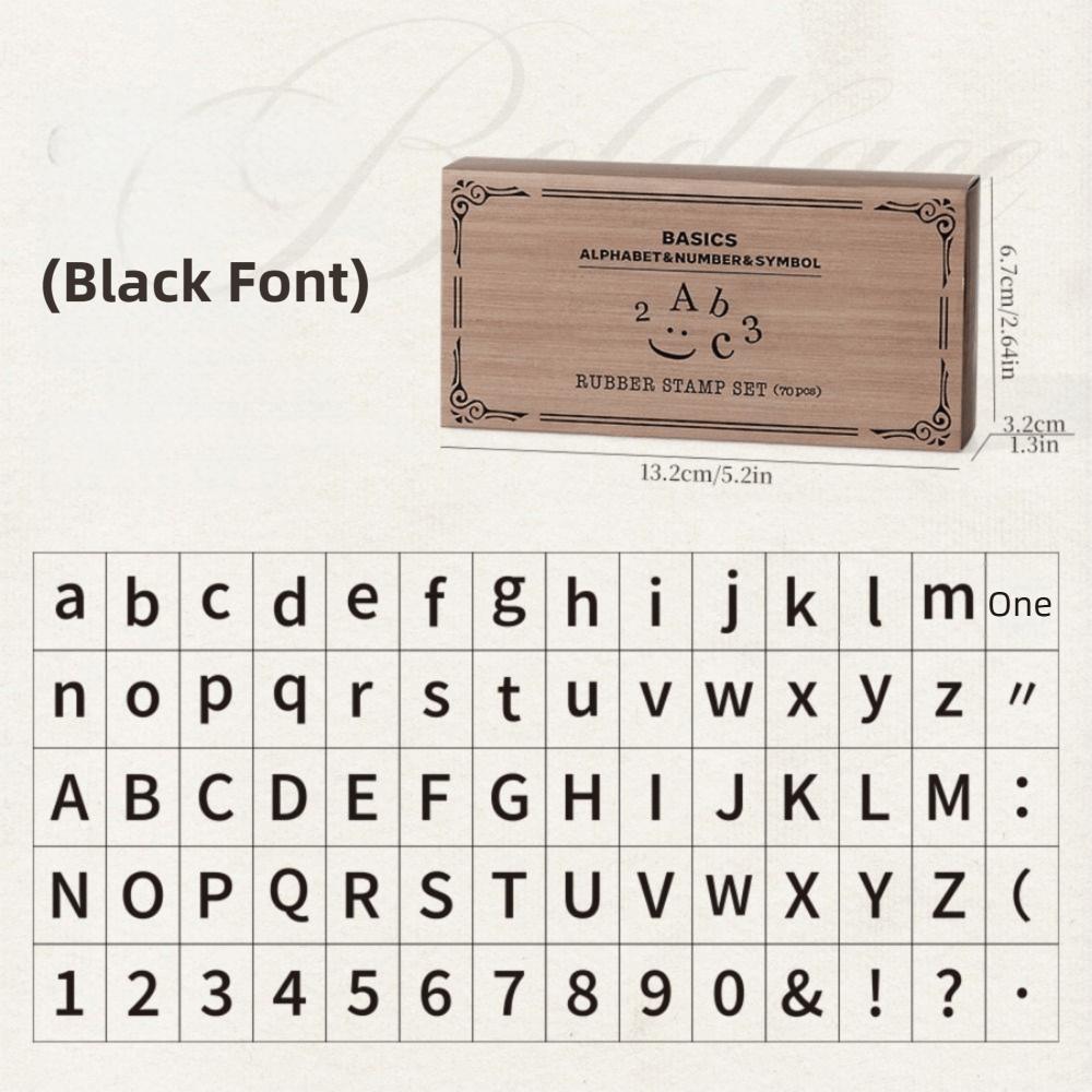 

70Pcs Precise Number Wooden Rubber Stamp Set Wooden Handle Symbol Stamp Set Card Making Boldface