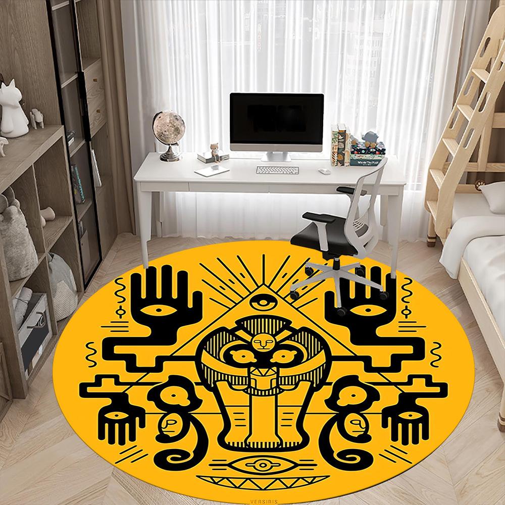 1pc Art Eyes Hands Office Round Area Rug, Indoor Mat Suitable For Office, Under Office Chairs Bedroom Living Room Home Decor, Room Deco