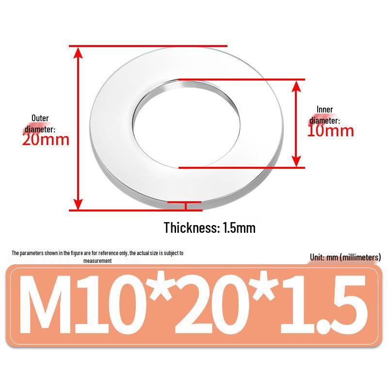 Jin Juntai Thick & Thin Stainless Steel Flat Washer, Round M10-M36