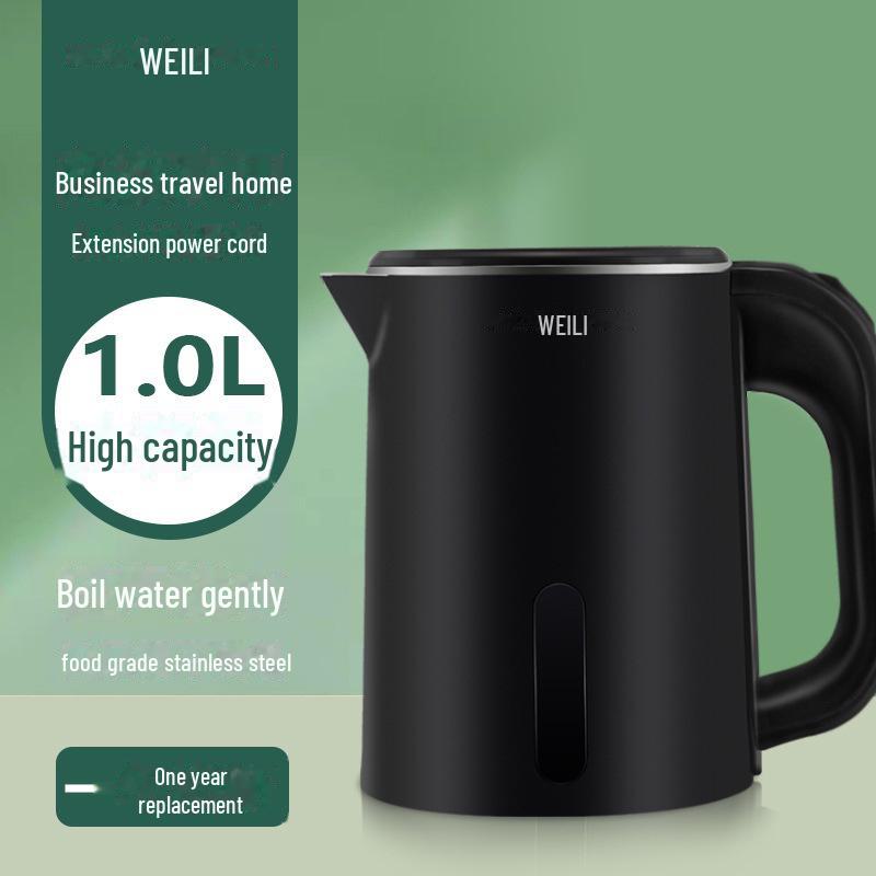 1L Stainless Steel Portable Electric Kettle with Auto Power Off for Hotels