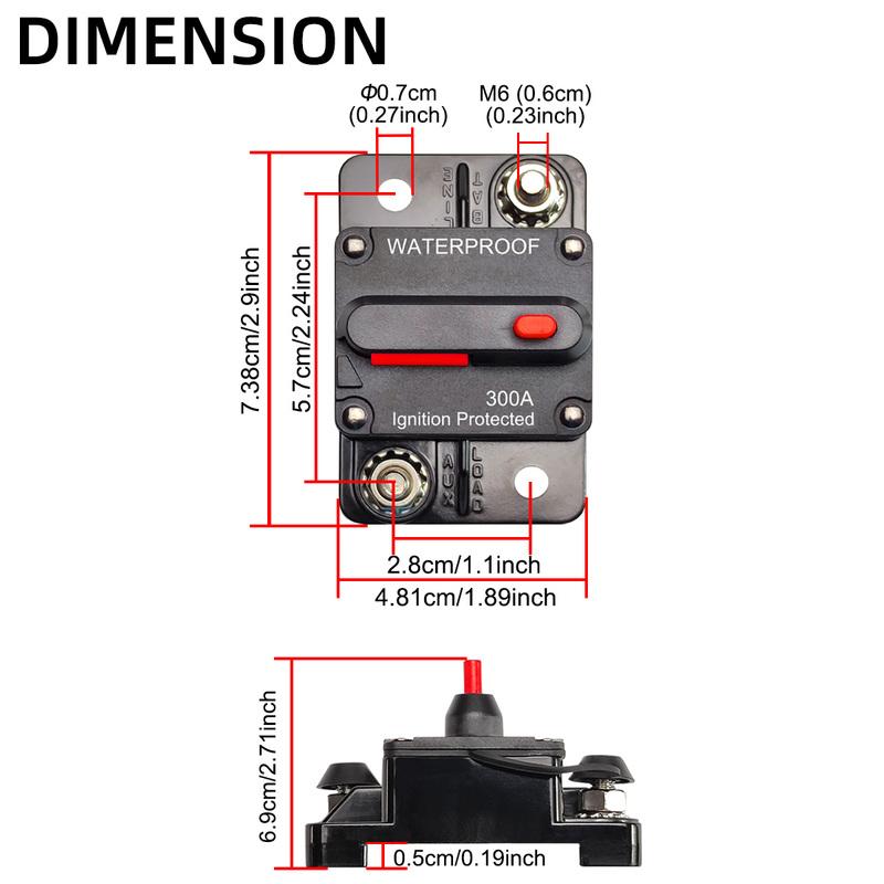 30A-300A Circuit Breaker Is Suitable For Marine Towing Vehicles With 12V-48V DC Manual Reset Waterproof Function Circuit Breaker