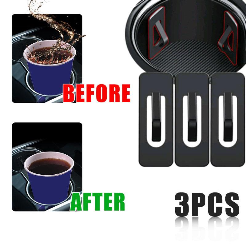 3pcs Universal Car Water Bottle Holder Fixing Clip Car Armrest Box Cup Limit Pad Car Water Cup Slot Limiter Auto Accessories