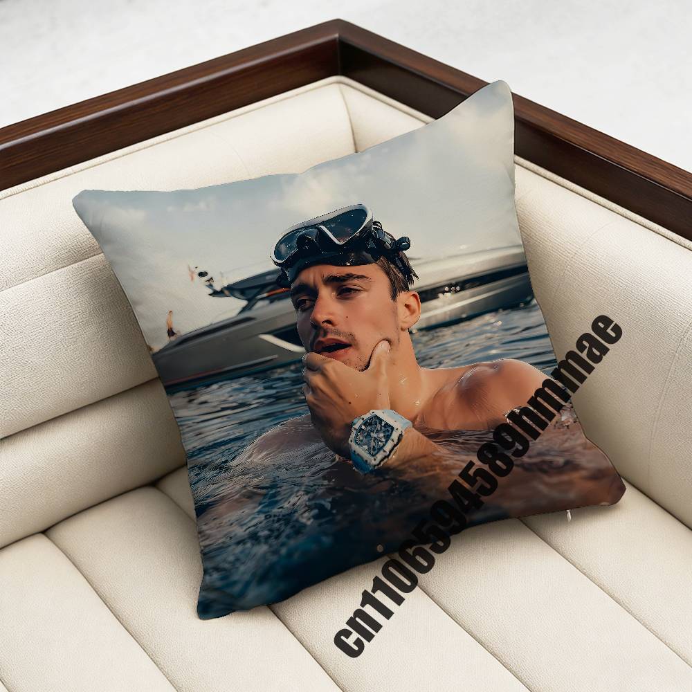 For CCharles Leclerc Throw Pillow Case Sham xcm xcm Square Car Pillowcase Pad Cushion Cover