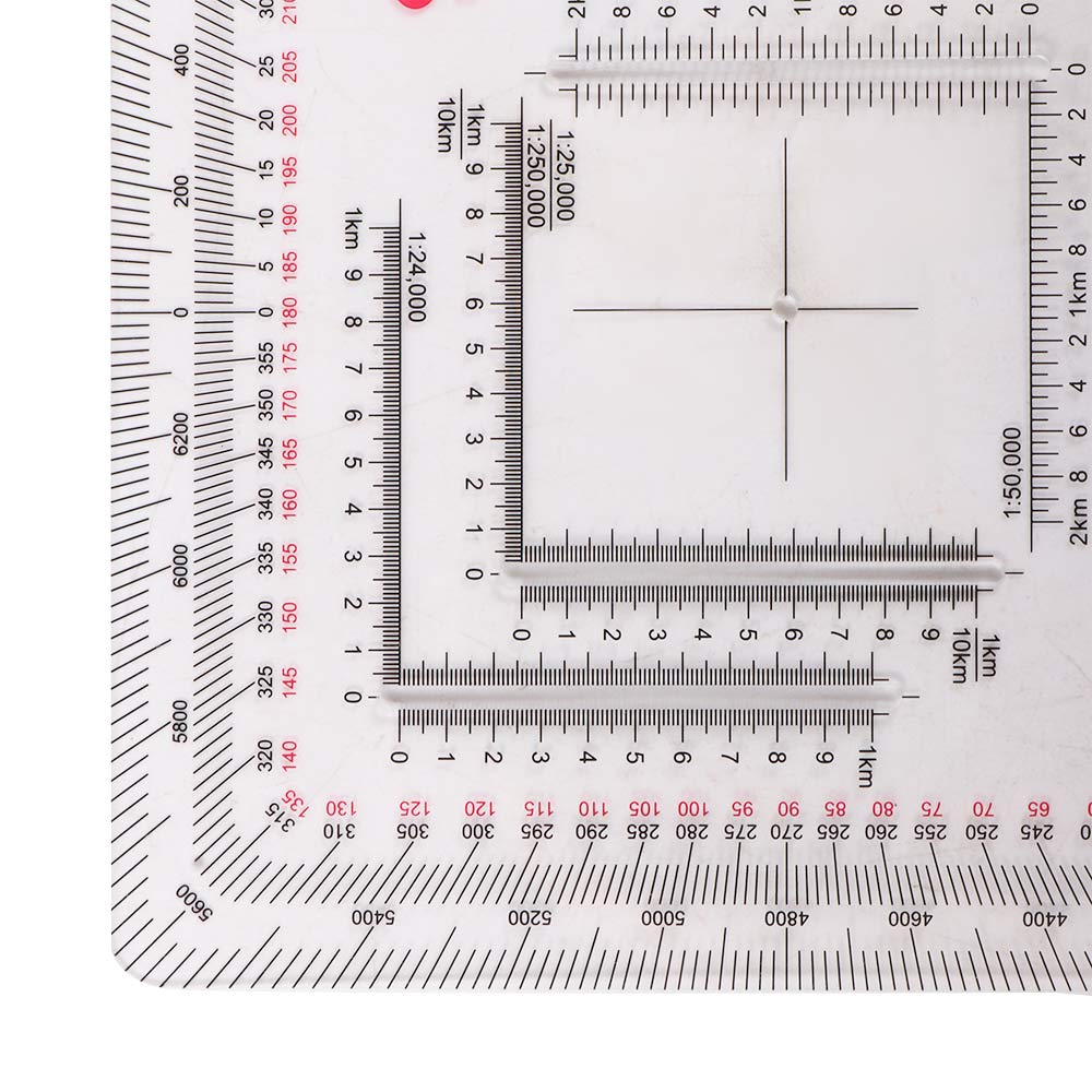 Topographical Measuring Ruler Land Navigation Protractor Map Protractor Coordinate Scale Protractor