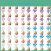Christmas Snowflake Cake Toppers With Shining Design Paper For Holiday Party Decor