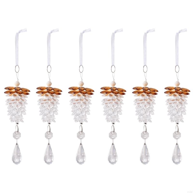 

6 Pcs Pinecone Pendant Decorative Hanging Ornament Christmas Tree Decorations For Indoor Outdoor Decoration коричневый