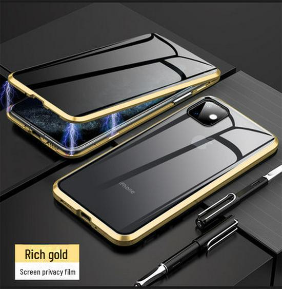 "Custodia Magnetica in Vetro Anti-Spionaggio per iPhone 12-16 Pro Max"