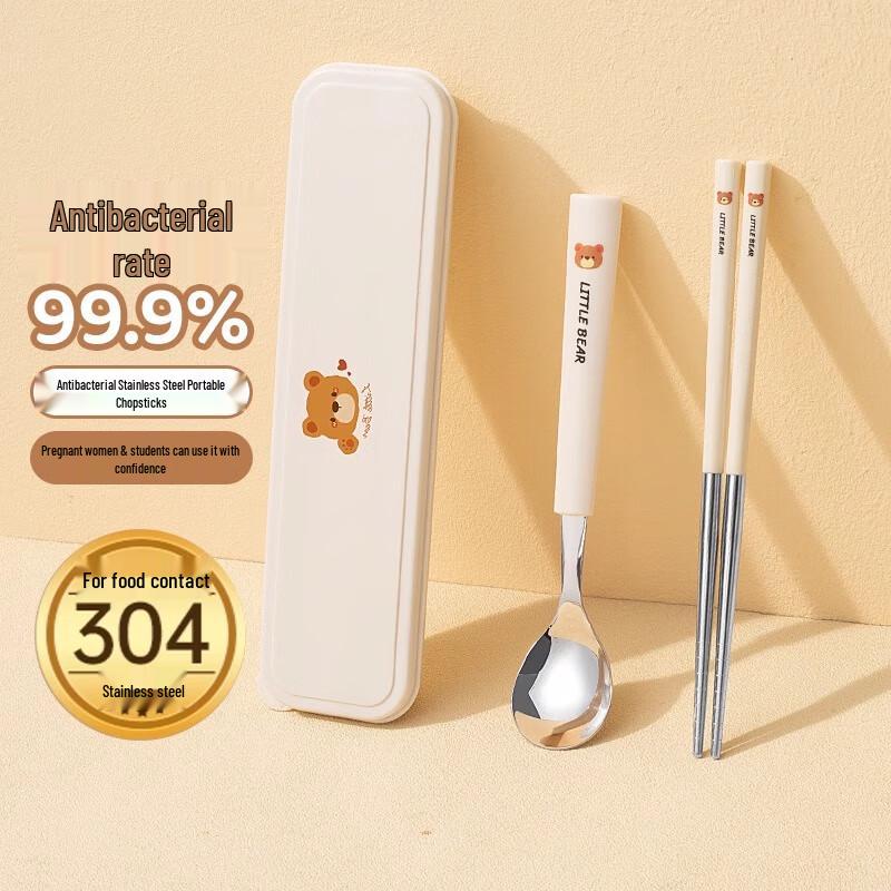 Portable 304 Stainless Steel Chopsticks and Spoon Set