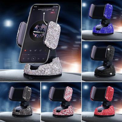 Ling Car Phone Holder,Rhinestone Bling Crystal Car Phone Mount,with One Air Vent Base,Universal Cell Phone Holder for Dashboard