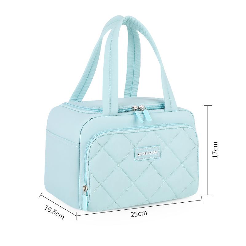 Colorblock Large Capacity Insulated Crossbody Lunch Bag with Thick Aluminum Foil