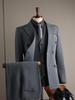Men's High-End Slim-Fit Suit Set: Business Formal, Groomsman, Wedding Groom's Wear, Wrinkle-Resistant Jacket