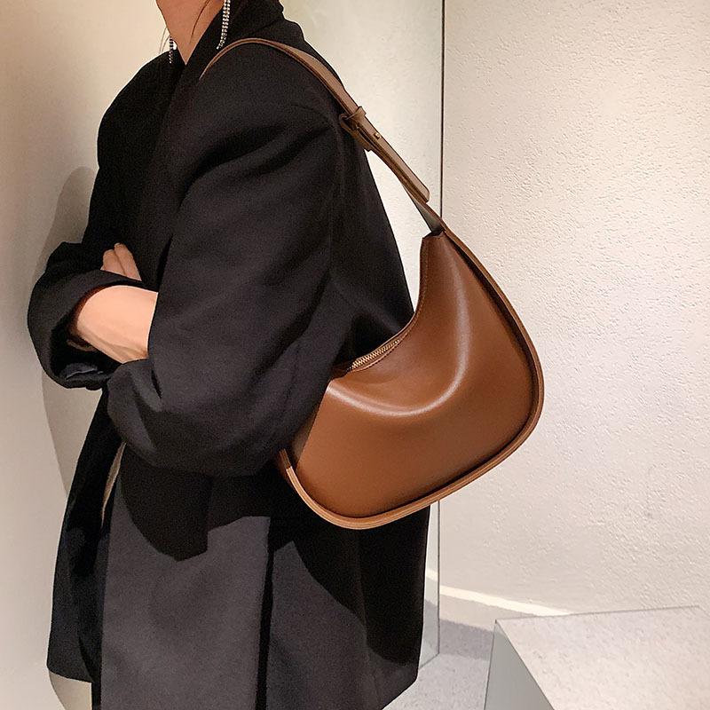 Summer New Textured Female Underarm Bags Fashion Trendy Pu Leather One Shoulder Pack Simple Versatile Women Crossbody Bag