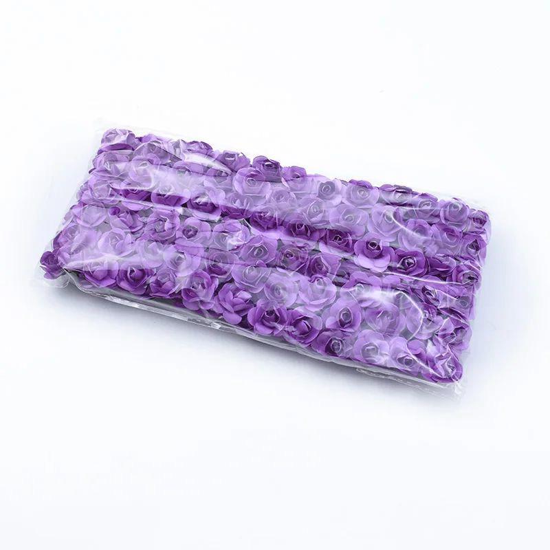 144pcs Artificial Paper Flower Simulation Rose Outdoor UV Protection Festival Christmas Garden Wreath Wedding Home Diy Candy Box