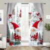 Jit Festive Gnome Printed Curtain Design Christmas Window Decor Polyester Home Curtains Set Of 2 Made With Rod Pocket