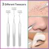 8-Piece Acne Extraction Tool Set In Stainless Steel Box, Professional For Spas And Beauty Salons (Includes Free 10Pcs Pad)