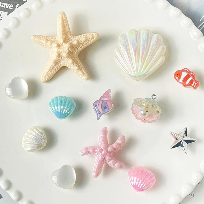 12Pcs Hawaiian Starfish Shoe Buckles Removable Shoe Accessories Diy Shoe Flower Women'S Beach Shoes Decorative Buckle Ornaments