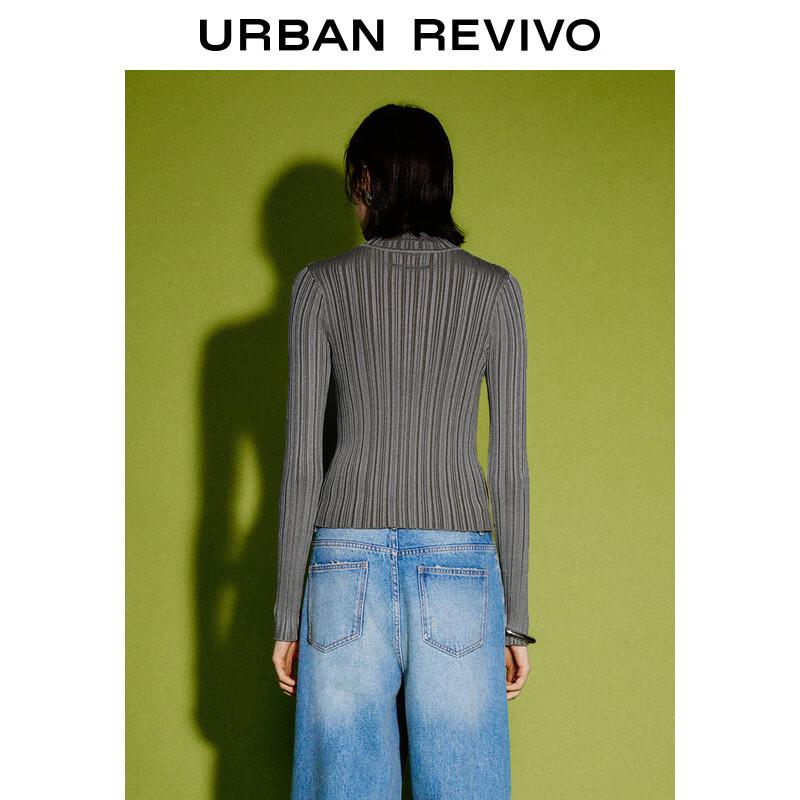 UR Women's 2024 Spring Ribbed Turtleneck Knit Shirt