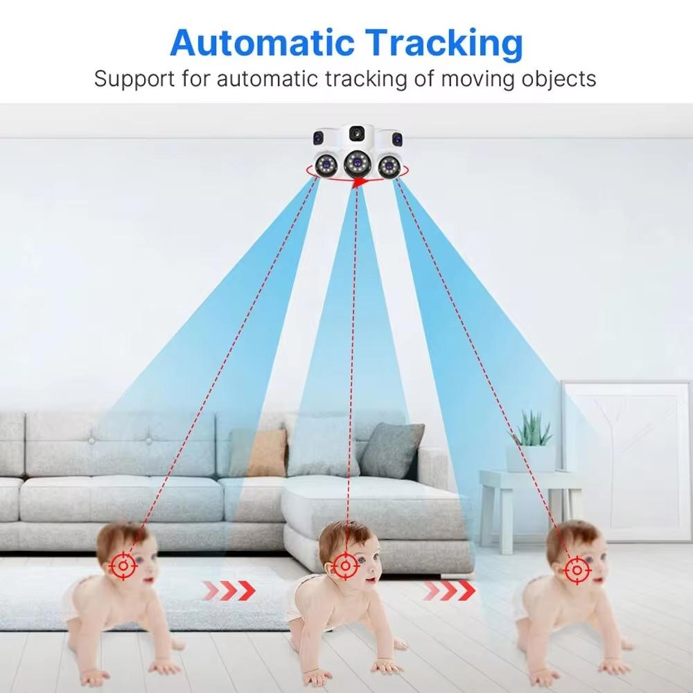 LS VISION Mini Camera 4G Sim Card Indoor Dual Lens Color Night Vision Two Way Audio Auto Track Smart Camaras Wireless Video Surveillance