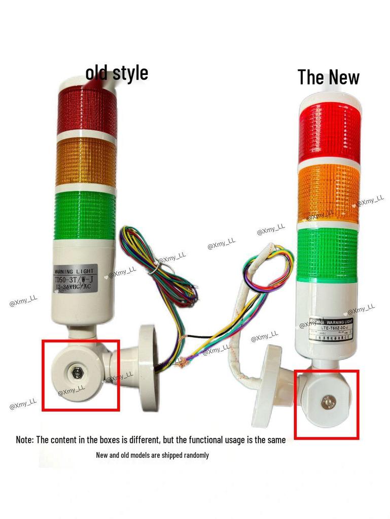 Multi-Layer LED Signal Tower Light, Three-Color Warning Indicator, 24V/220V for Machine Tools