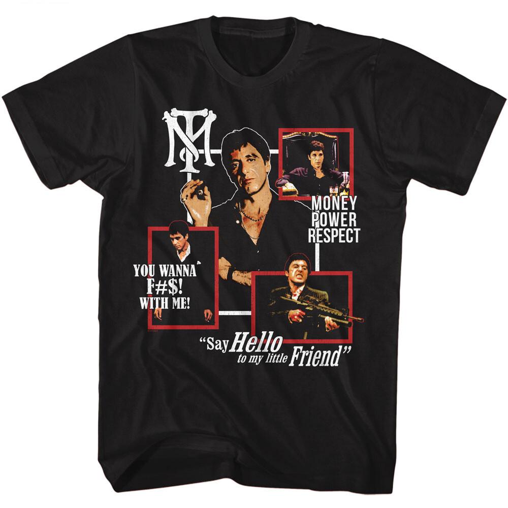 Scarface Movie Quote Collage You Wanna F#$! With Me Men T-Shirt Al Pacino S