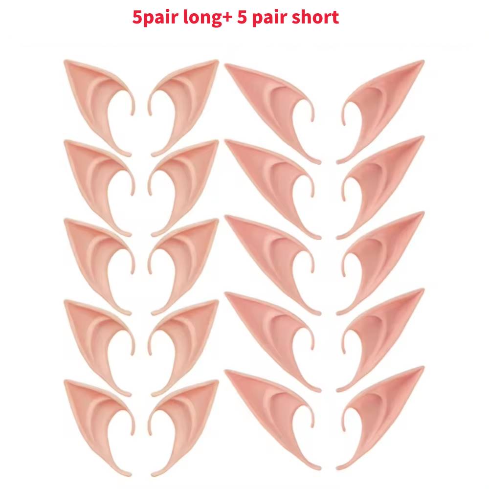 1-20Pairs Cosplay Latex Fairy Angel Elf Ears Halloween Masquerade Party Costumes Halloween Christmas Party Decor Supplies Props