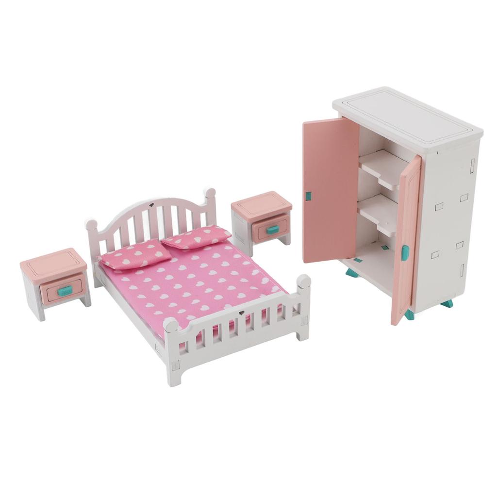 Children Simulation Miniature Dollhouse Bedroom Scene Small Furniture Home Role Playing Educational 