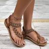 Bohemian Ethnic Women's Beaded Sandals - Summer Fashion Flat Flip-Flops