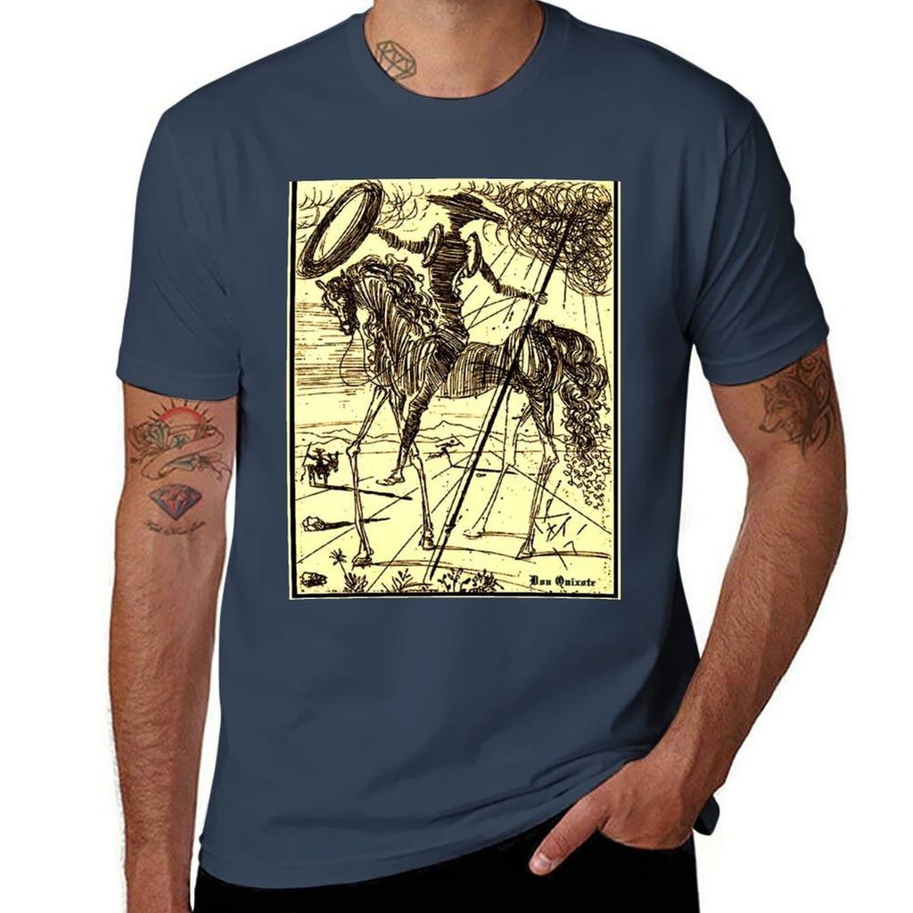DON QUIXOTE Vintage Abstract Painting Print TShirt Breathable Mesh Panel TShirt