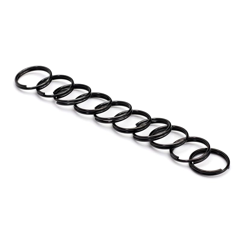 [TUNUKE] titanium Ti ring key ring key ring key hook carabiner Metal fittings lightweight Does not rust high strength (10mm, R black)