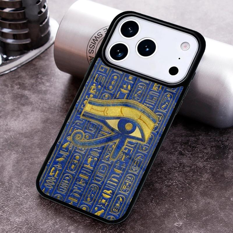 Sacred Eye of Horus Egypt Fresco Phone Case For iPhone 17,16e,15,14,13,12,11,Mini,Pro,MAX soft Silicone Cover