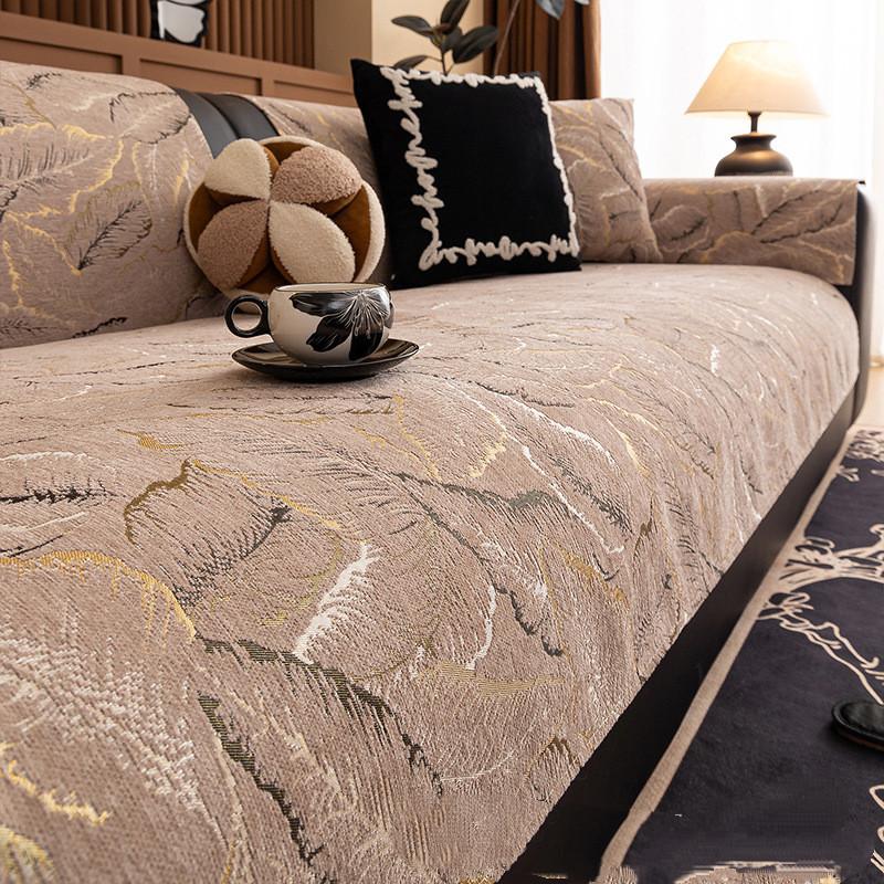1Pcs Leaf Pattern Sofa Cushion Anti-slip All-season Universal Couch Slipcovers for Living Room Breathable Comfortable Seat Mat
