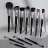 Silk Family Makeup Brush Set: Contour, Loose Powder, Blush, Blending, Eyebrow, Eye & Nose Shadow Brushes.