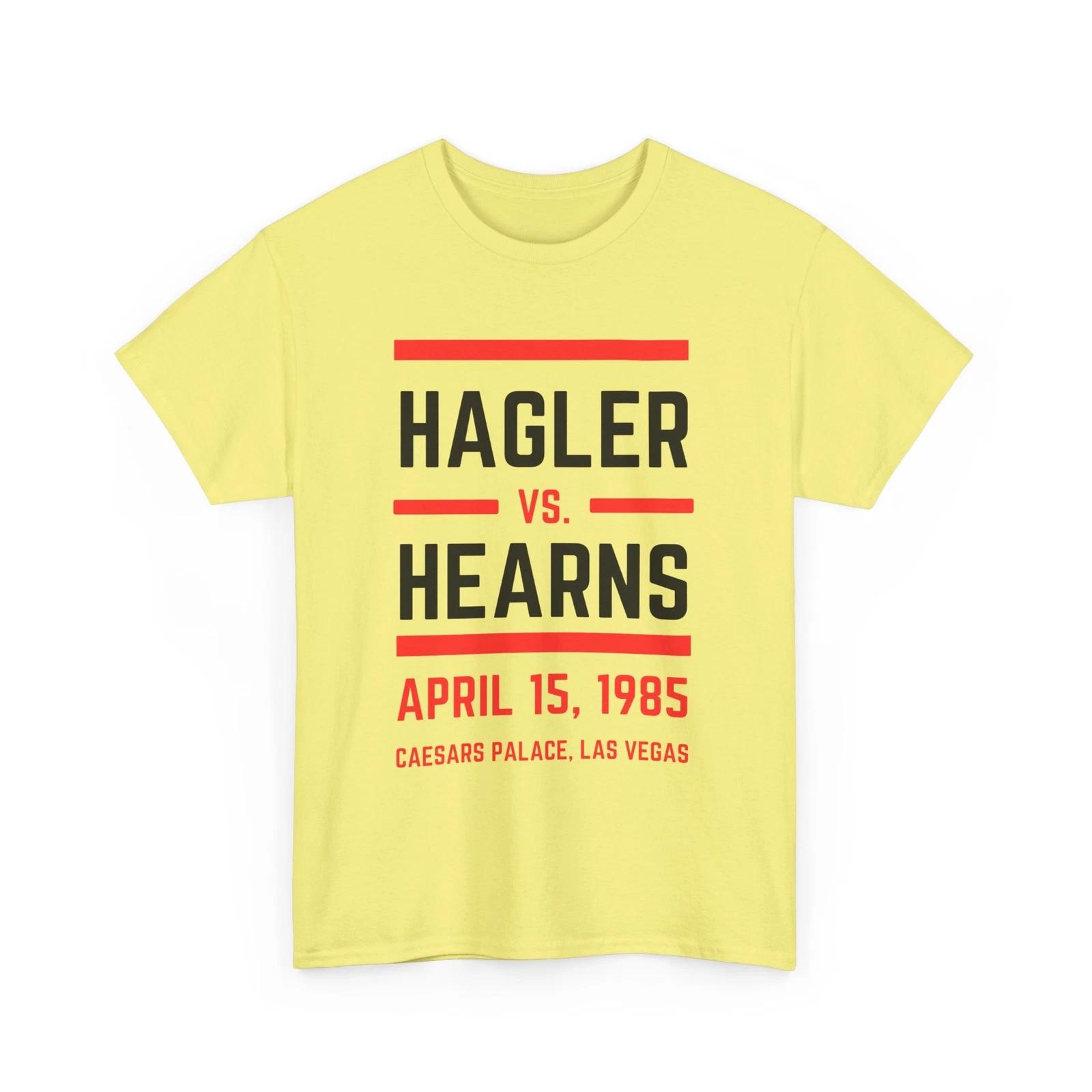

Hagler Hearns Fight T shirt Boxing 1980s Leonard Duran Unisex Cotton Tee Shirt 3XL