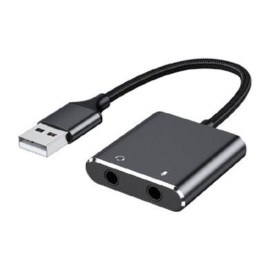 USB To 3.5mm Stereo Microphones Sound Adapter for Computer Headphones Speakers Microphones Connection