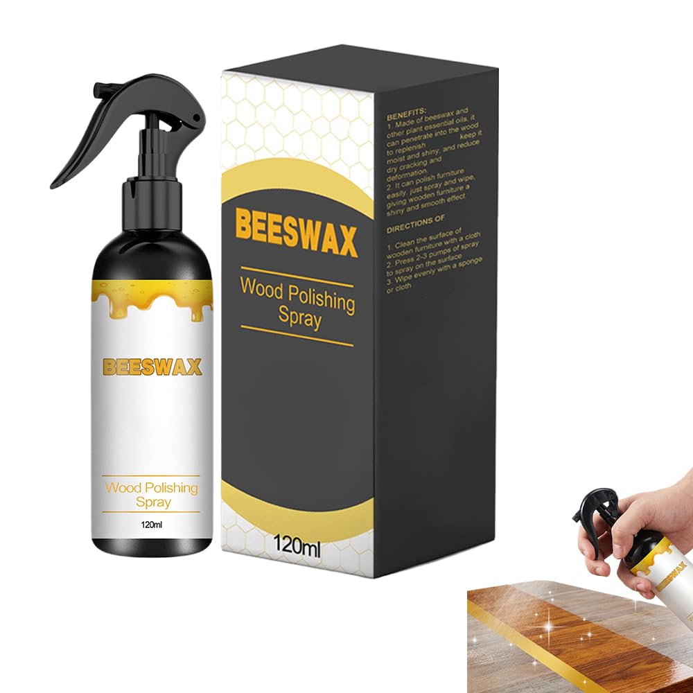 Beeswax Wood Polish, 2026 New Multifunctional Wood Care Wax, 120ml Wood Conditioner for Furniture & Floors, 2.83" x 6.61" Portable Wood