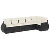 VidaXL Salon de Jardin avec Coussins 6 pcs, Canapés de Terrasse, Ensemble de Meubles de Patio, Mobilier d'Extérieur, Noir 3221385