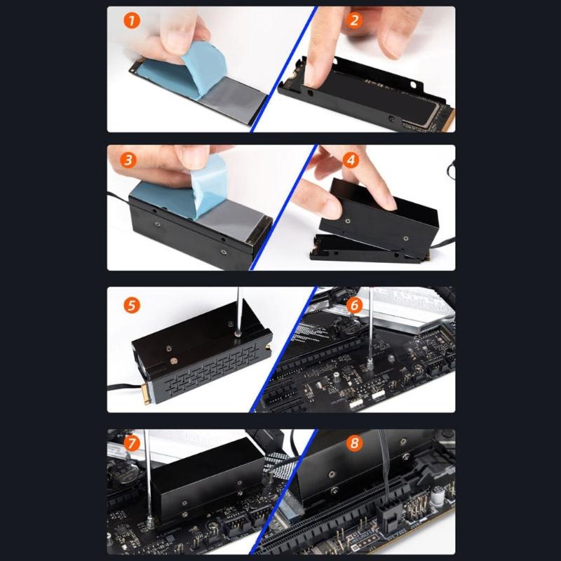 Double Coppers Pipe Cooling System For M.2 2280 SSD With Real Time Temperature Monitoring And Silents Operation