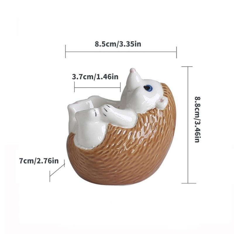 Ceramic Hedgehog Shape Eggs Holder Cup For Breakfast Fun Family Moment Multifunction Succulents Pot Bonsais Planter