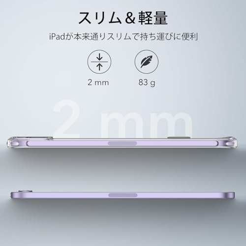 ESR iPad mini 7/6 Case (A17 Pro, 2024) 3 Stand Drop Protection Pencil Pro/USB-C Kickstand Case Clear