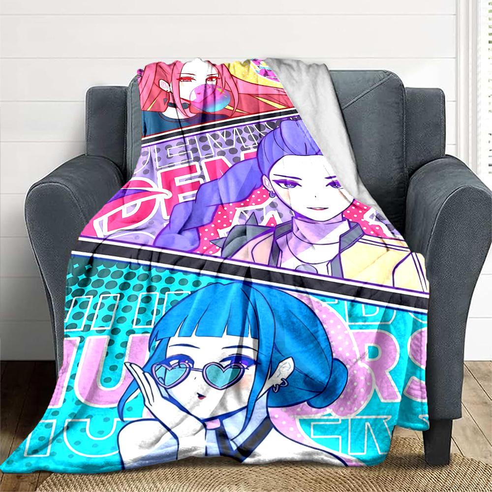 

1pc KPop, Huntrix Blanket Lightweight Flannel Blanket Throw Blanket For Sofa, Bed, Travel, Camping, Livingroom, Office, Couch 80x120cm
