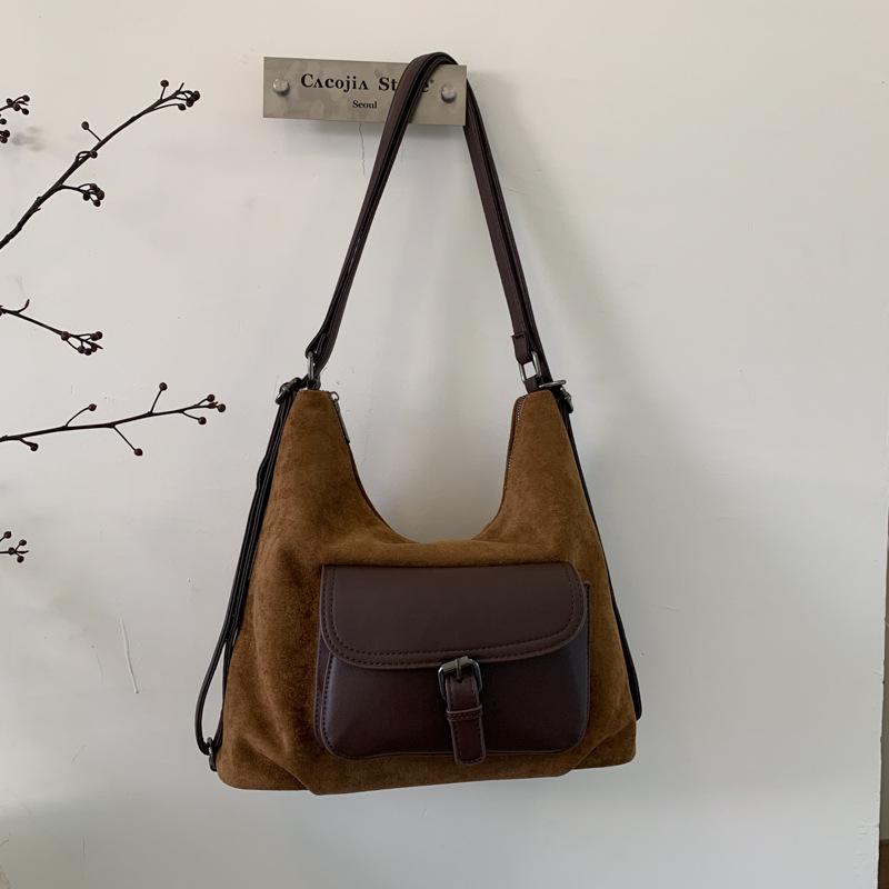 Retro Commuter Dumpling Bag Women's Large-capacity New Autumn and Winter Versatile Shoulder Bag Multi-functional Backpack