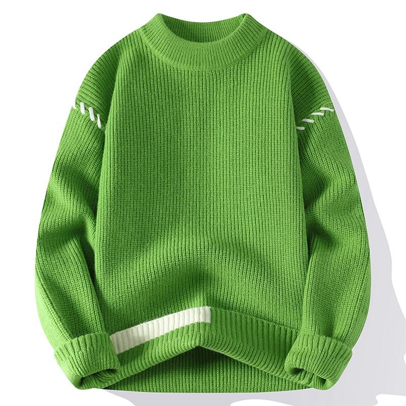 

Autumn and Winter Loose Men s Crew Neck Sweater Men s Thickened Pullover Youth Men s Knitted Sweater 4XL