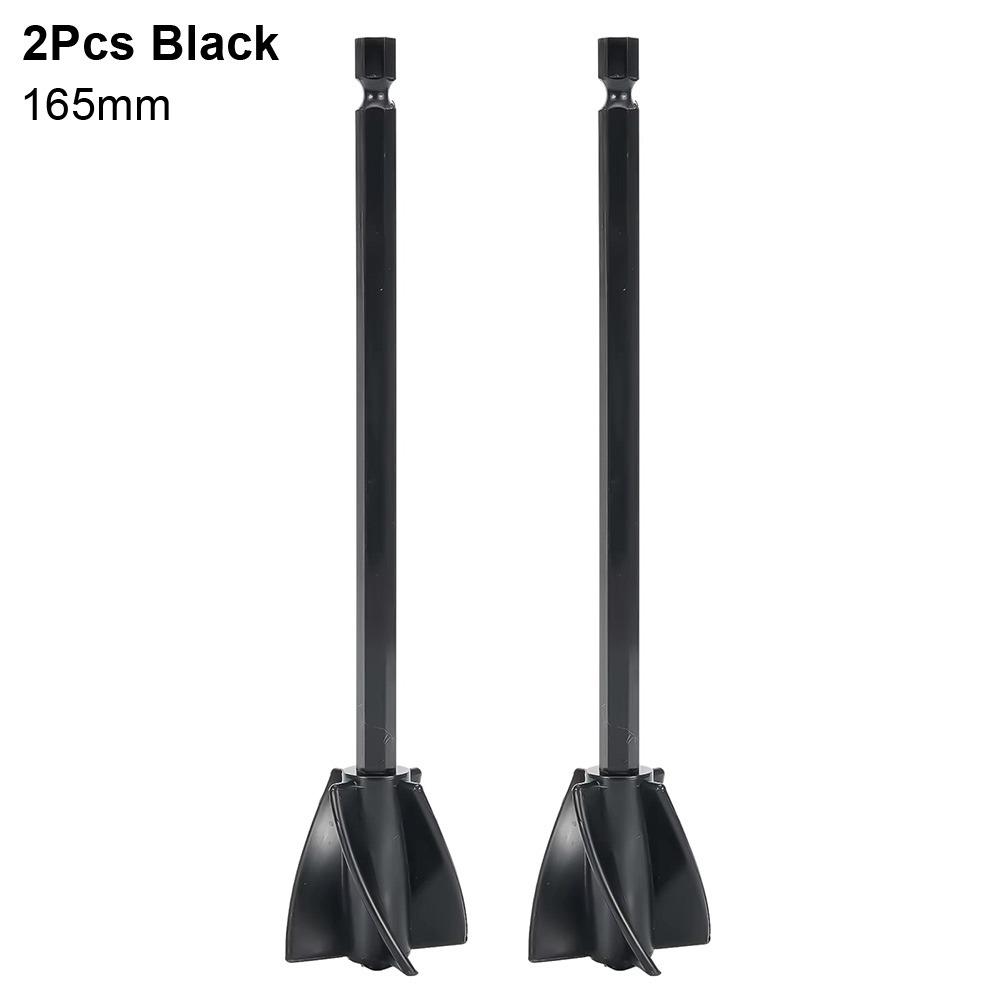 2Pcs With Drill Chuck Paint Pigment Mixer Mixing Stirring Paddle Rod  Electric Drill Attachment