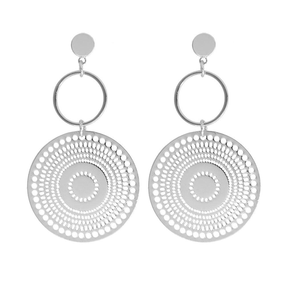 Ethnic Style Hollow Geometric Circle Stud Earrings - Gold/Silver Influencer Favorite