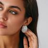 Design Sense Metal Threaded Wrinkled Earrings Ins Personality Irregular Geometric Pendant Earrings