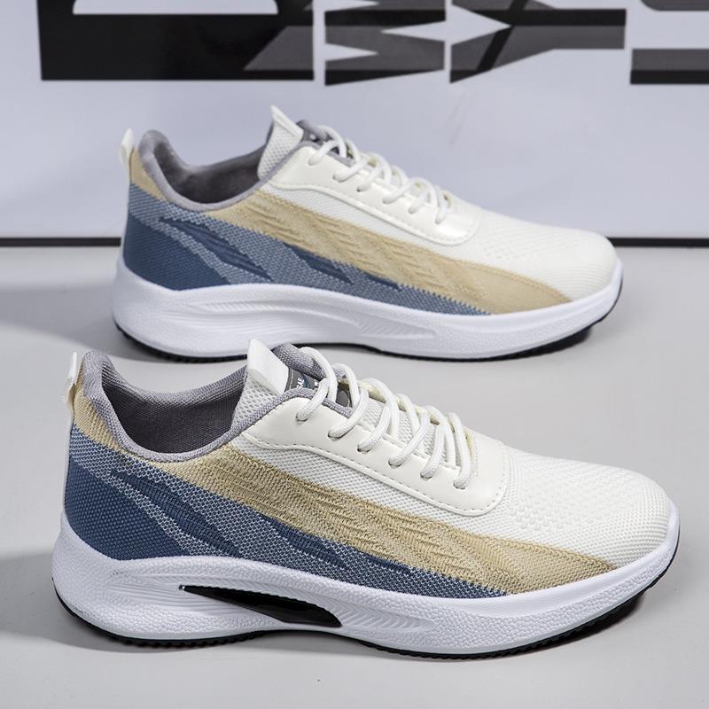 Men's Summer Fly-woven Casual Shoes Mesh Breathable Sports Shoes Student Running Men's Shoes Versatile