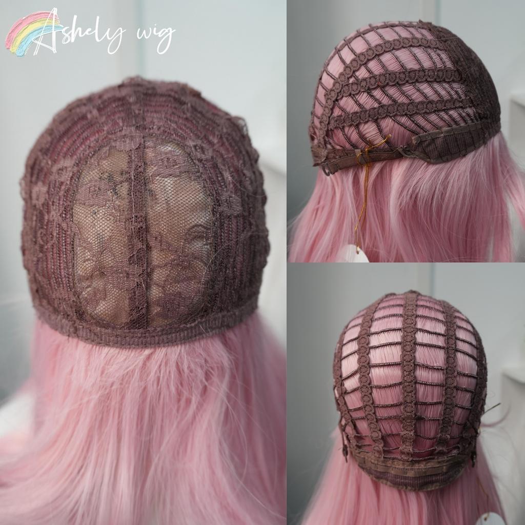 Light Pink Wig for Women Pink Hair Wigs with Bangs 26inch Natural and Fashionable Lolita Headband Wig Synthetic Wigs Cosplay