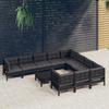 Day and Night - Day and Night Garden Furniture 11 Pieces and Cushions Black Pine Wood