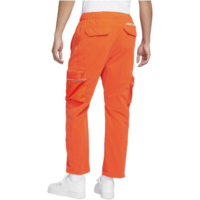 Nike Premium Solid Zipper Pocket Straight-Leg Cargo Pants Men Bottoms Orange DX7857-819