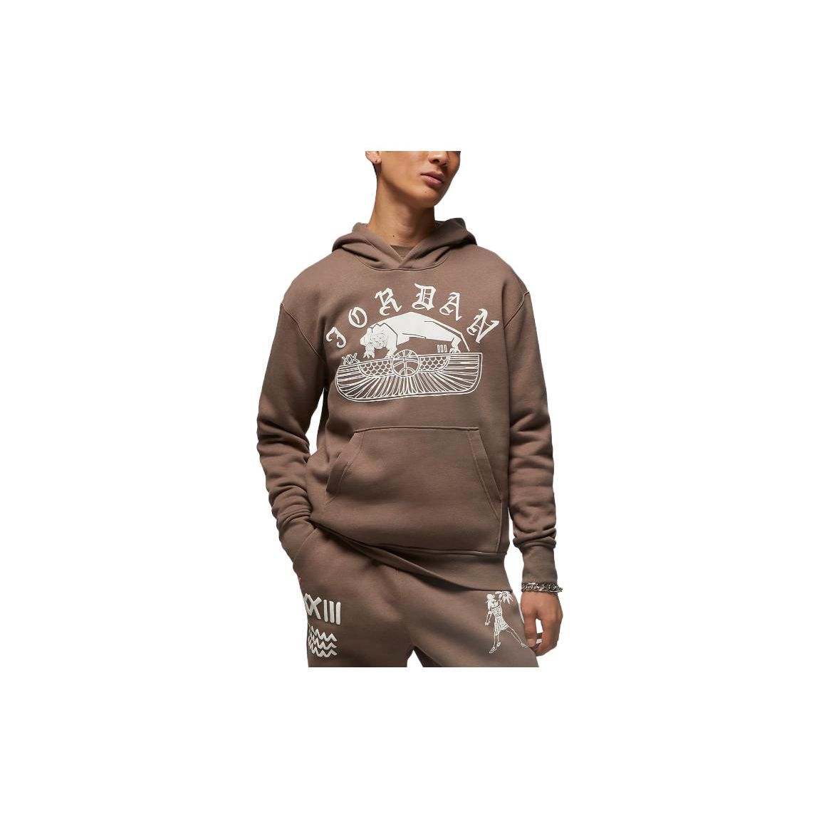Jordan Umar Rashid Flight Pattern Printed Pocket Hoodie Men hoodies Brown DV7572-274 XXL